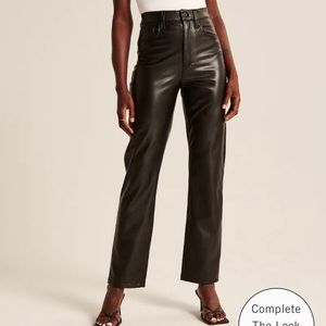 A&F 90s Straight Ultra High Rise Vegan Leather Pants